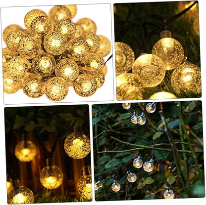 Homoyoyo Solar String Lights Outdoor 5m Warm LED Bubble Globe Decor Lamp Solar Powered Patio Garden Yard Lighting with 20 Large Bulbs for Outdoor Decoration