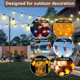 10Ft Metal String Light Poles with Fork for Outdoor Post Lights,4 Pack Pole for Hanging Christmas Lights Garden | Lumora