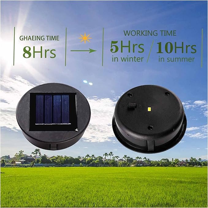 Solar Lights 2 Pack Solar Lights Replacement Top with LED Bulbs DIY Solar Panel Lantern Lid Lights Replaceme Yard Pathway Driveway Walkway Wall