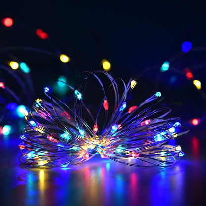 2 Pack 100 LED Solar Powered String Lights, Outdoor Waterproof Copper Wire 8 Modes Fairy Lights for Garden, Patio, Party, Christmas, Home (Multicolor)