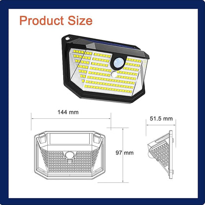 (2 Pack) Solar Wall Lights Outdoor, 202PCS LED White,Cordless,Waterproof IP65,0.55W PV Panel,Automatic Lighting, for Exterior Deck Wall Balcony Patio Cafe Bar Garage Garden Yard