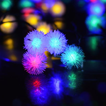 Hann® 22FT 50 LED Solar String Lights Dandelion Ball Fairy Decorative Lights for Outdoor Home Lawn Garden Patio Party and Holiday Decorations (Dandelion,Multi-Color)