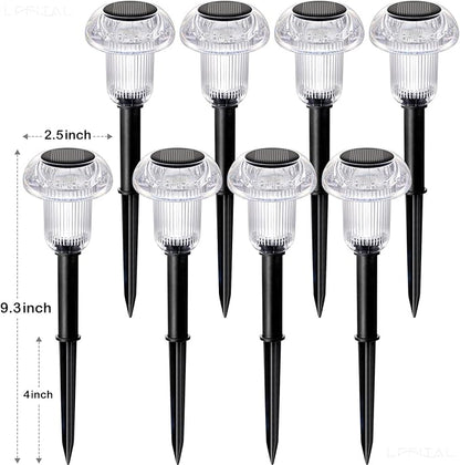 Solar Lights Outdoor 8 Pack Solar Pathway Lights Outdoor 3000K Warm White LED Waterproof Mushroom Lighting Stake for Outside, Yard, Garden, Path, Lawn, Driveway, Patio, Landscape Decorations