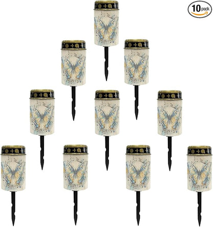Butterfly Solar Lights Outdoor LED Lantern Waterproof Garden Lights Solar Outdoor Pathway Lights Solar-Powered Lights for Outside,Flameless Lights Outdoor Patio Lights