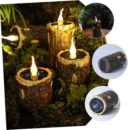 SUPVOX Solar Stump Light Outdoor Solar Powered Garden Decoration Compact Design for Lawn and Patio Easy Installation for Pathway