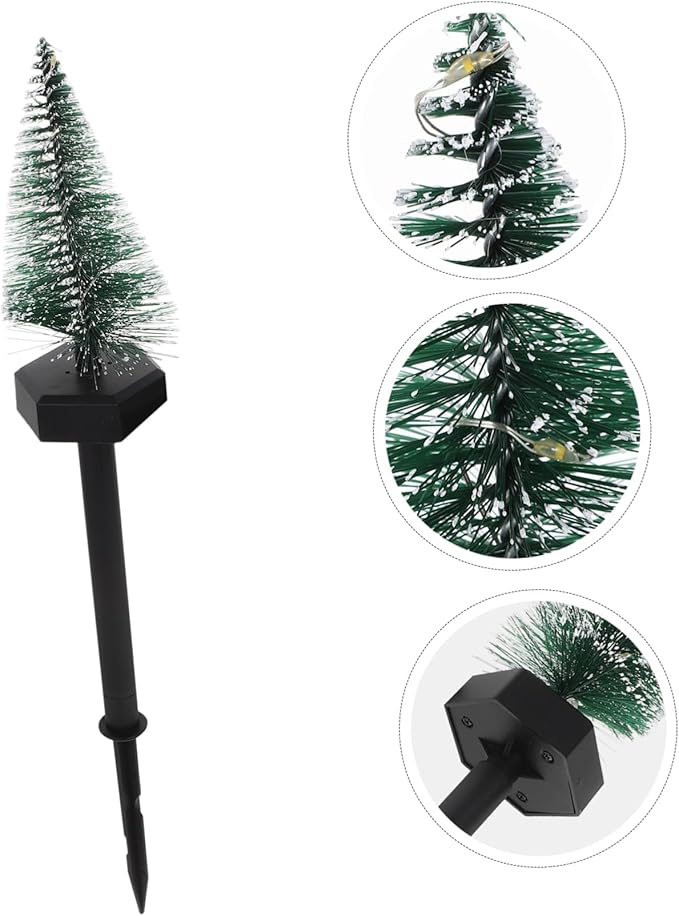 Hemoton Solar Christmas Tree Shaped Light Creative Solar Lawn Path Light for Outdoor Holiday Decoration Unique Led Garden Ground Stake for Christmas Atmosphere