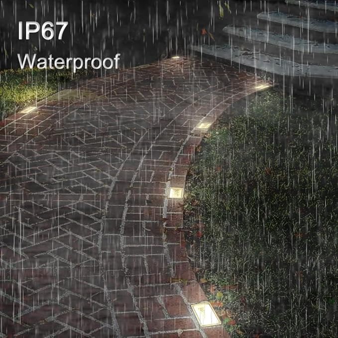 Solar Paver Lights, 8" x 4" Brick Driveway Lights, Landscape Path Lights for Walkway, Patio & Deck Lighting, IP67 | Lumora