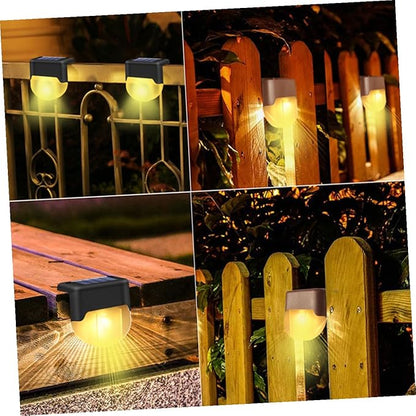 SAFIGLE Solar Power LED Stair Light Warm Lighting Outdoor Handrail Fence Lamp for Steps Garden Path Easy Installation Energy Saving