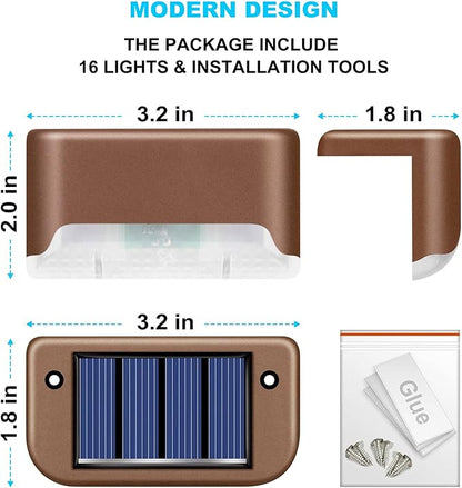 DenicMic Solar Deck Lights Outdoor, 3 Pack Waterproof Led for Outdoor Decks, Railing,Stairs, Step, Fence, Yard, and Patio(Color Changing)