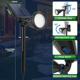 Solar Lights Outdoor Waterproof IP65 180° Adjustable Solar Powered Landscape Spot Lights for Yard 4 Lighting Modes | Lumora
