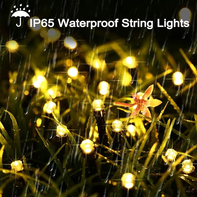 Joomer Battery Christmas Lights, 66ft 200LED Fairy Lights Battery Operated Timer 8 Modes Waterproof for Outdoor Home Garden Party Holiday Christmas Trees Decoration (Warm White)