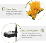 Solar Chrysanthemum Garden Lights 3-Head Yellow Solar Pathway Lamps with Ground Stake for Outdoor Lawn Patio | Lumora