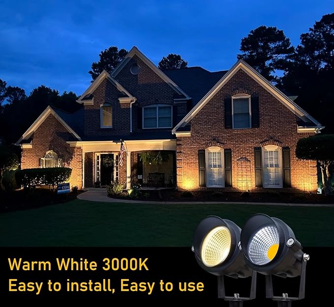 TOVEENEN LED Outdoor Landscape Spotlight 120V 12W Waterproof Spot Lights for Yard House Garden Christmas Lighting | Lumora