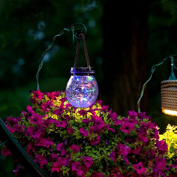 DOITOOL 2 Pcs Solar Lights Replacement Top, 3.14 Inchwaterproof Solar Fairy Lights Jar Lids String Parts for Outdoor Watering Can Hanging Lanterns Patio Yard Garden Wedding Decoration
