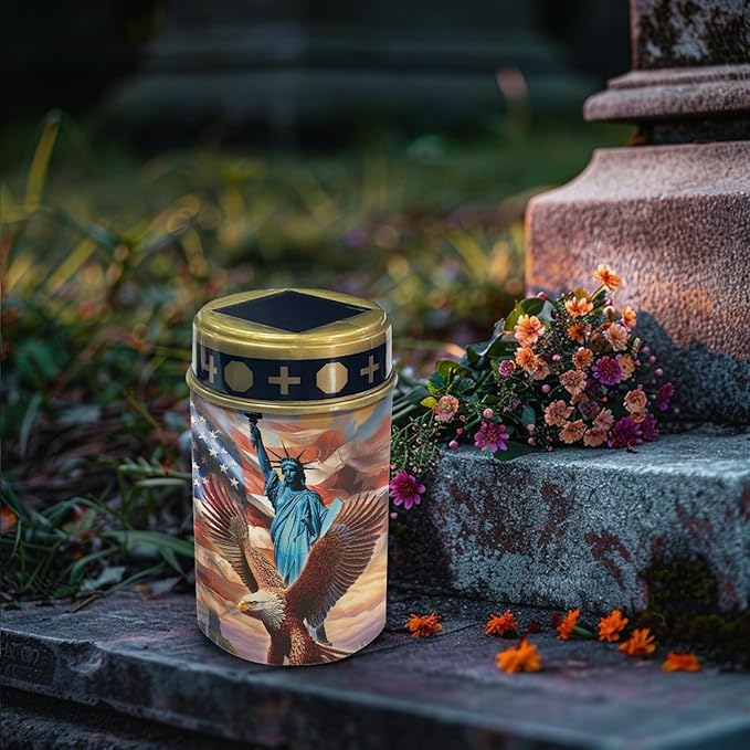 US Flag Eagle Solar Garden Stake Lights Outdoor Waterproof Solar Pathway Light Landscape Lighting Cemetery Solar Lantern,Outdoor Table Lamp,Wall Light Auto On/Off