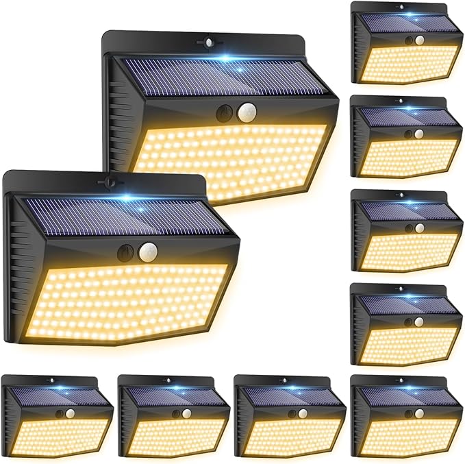 Solar Motion Sensor Outdoor Lights [138 LED/10 Packs] Solar Security Light Outdoor with 3 Lighting Modes Solar | Lumora