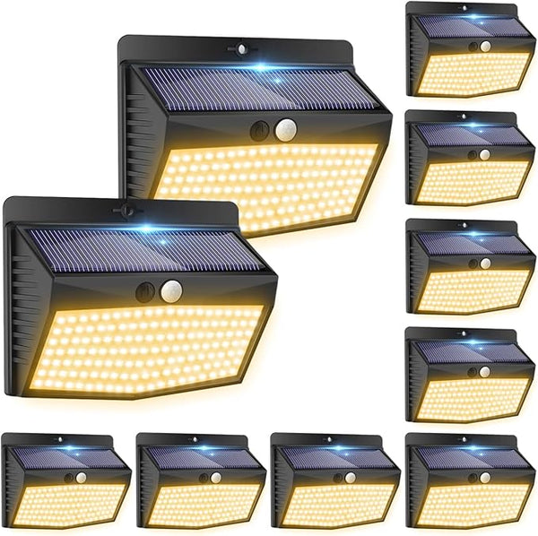 Solar Motion Sensor Outdoor Lights [138 LED/10 Packs] Solar Security Light Outdoor with 3 Lighting Modes Solar | Lumora
