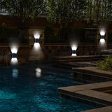 8 Pack Solar Wall Lights for Outside 6000K Cold Solar Fence Lights Up and Down LED Autumn Outdoor Decorative | Lumora