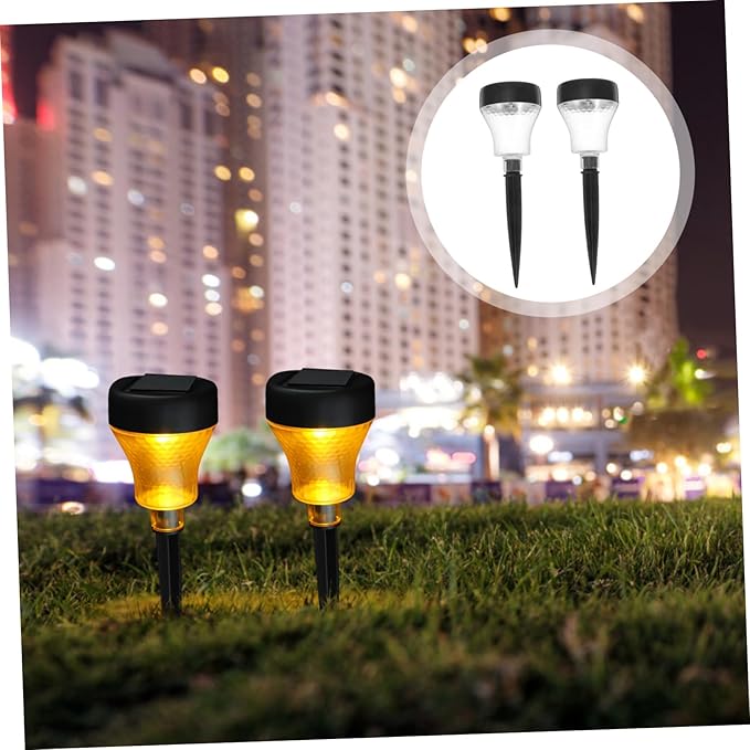 balacoo 2pcs Solar-Powered Lamps for Outside Led Garden Lights Solar Pathway Lights Energy-efficient Decorative Landscape Lighting Warm for Garden Decor
