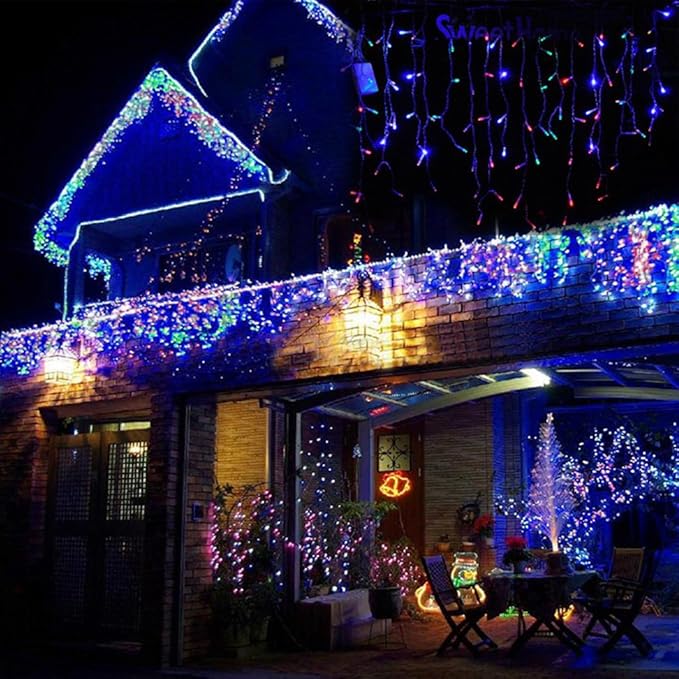 Lainin 11ft 96 LED Multi Color Linkable Fairy Curtain String Light with 8 Modes Functional Controller for | Lumora