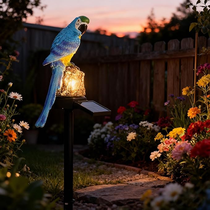 Solar Parrot Garden Lights, Outdoor Decor Figurine Stakes for Patio Waterproof Garden Light Decoration for Walkway | Lumora