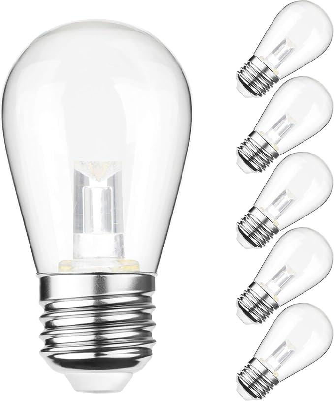 Mlambert Plug in 3 Color Outdoor LED Dimmable String Lights Bundle with 6 Pack Replacement Bulbs | Lumora