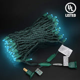 100 Counts Aqua LED Christmas Lights – 50ft 5mm Aqua Christmas Lights Outdoor Commercial Grade Waterproof, Indoor | Lumora