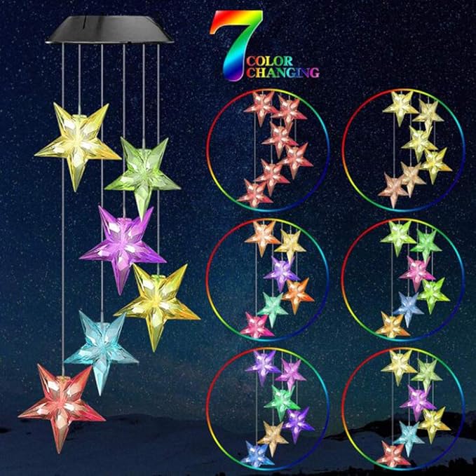 EpicGadget Large Star Solar Light - Color Changing Waterproof Outdoor Garden Decorative Lights for Walkway Pathway Backyard Christmas Decoration Parties