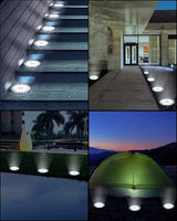 UFOND 8 Pack Solar Ground Lights, Outdoor Waterproof Garden Light Decor, Disk Solar Deck Light, Landscape Lighting | Lumora