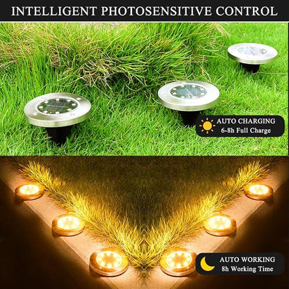 Solar Ground Lights Outdoor, IP65 Waterproof Landscape Lighting for Garden Patio Pathway Lawn Deck Cool White-Warm Light-RGB (Warm Light -12Pack)