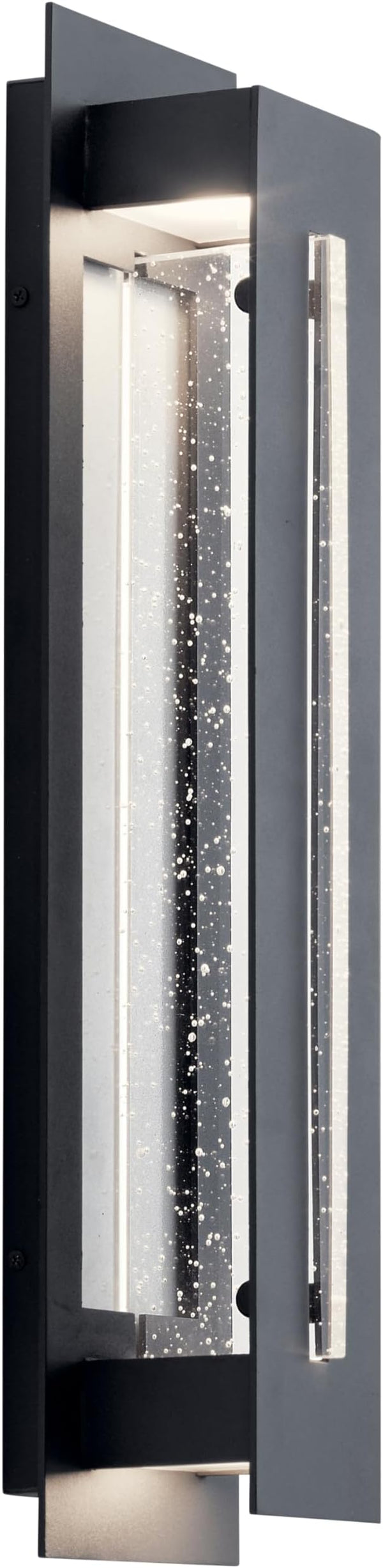 Kichler River Path 23" LED Outdoor Wall Light in Textured Black, 1-Light Contemporary Exterior Wall Sconce with | Lumora