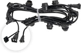 15-ft 10 Socket E26 Commercial Patio Light Stringer, Heavy Duty Weatherproof SJTW - Outdoor Security Flood Light | Lumora