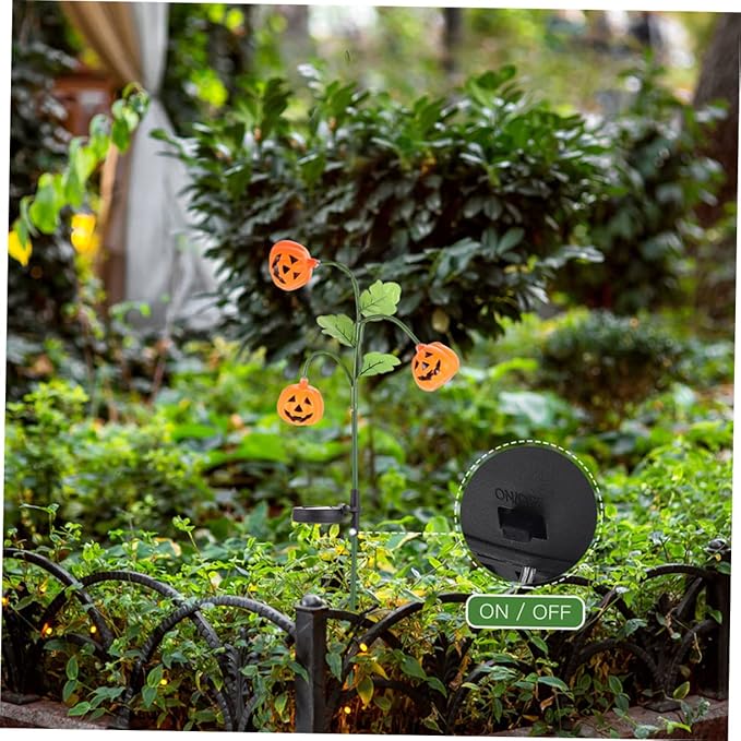 POPETPOP Solar Pathway Lights Halloween Decorations Led Pumpkin Lantern Outdoor