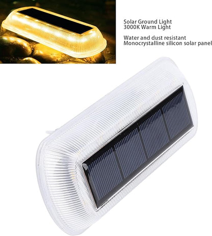 4 Pack Solar Ground Lights, IP65 Weatherproof, 3000K Warm White LED, Outdoor Solar Pathway Lights for Garden Lawn Patio