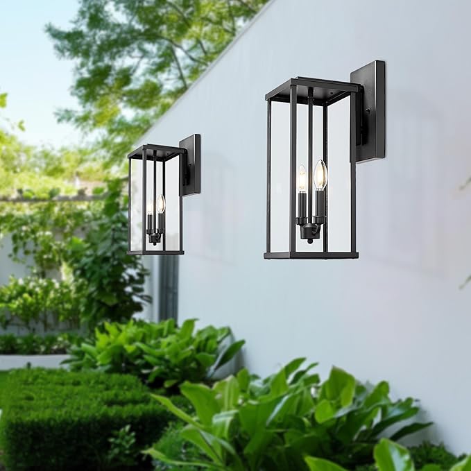 Bestshared Outdoor Wall Light, 20 Inch Modern Exterior Wall Sconce with Clear Glass, Weather Resistant Outside | Lumora