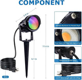 SUNVIE Spot Lights Outdoor 12W RGBW Color Changing Landscape Lights with Remote Control 120V RGB Landscape Lighting | Lumora