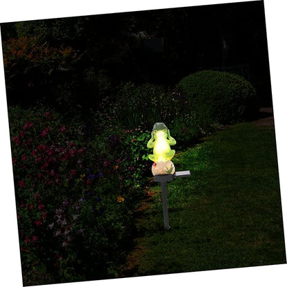 Gadpiparty Decorative Solar Garden Stake Light Frog Theme Outdoor Landscape Energy-Saving Simple Installation Pp Resin Material