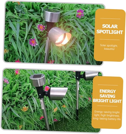 BESPORTBLE 2pcs Solar Pathway Lights Durable Lawn Solar Lamps for Garden Patio Decoration Energy-Saving Outdoor Lighting Warm Light