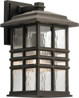 Kichler Beacon Square 14.25" Outdoor Wall Light in Olde Bronze®, 1-Light Exterior Wall Sconce with with Clear | Lumora