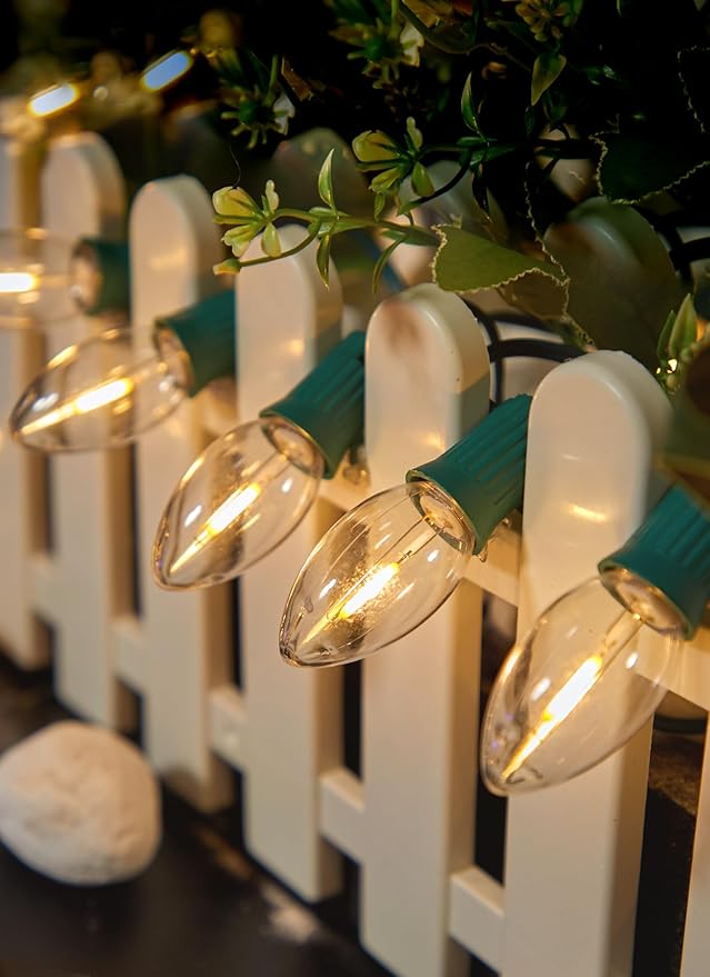 Vintage C9 LED Christmas Lights Outdoor, 100 Feet C9 String Lights with 50 Shatterproof C9 Bulbs, Waterproof | Lumora