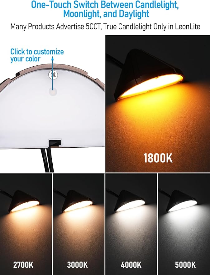 LEONLITE 8-Pack 5CCT Low Voltage LED Deck Light, 12-24V AC/DC Triangle Stair Railing Light, CRI90, IP65, Aluminum | Lumora