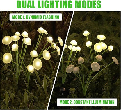 4 Packs Solar Lights Outdoor Waterproof,Garden Patio Decorative,Mushroom Light for Patio Lawn,Landscape Lighting Large Bulbs,Starlight Windswept Lights,Great Gift for Women for Gardening,24LEDs