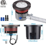 LEONLITE Dia. 4 Inch 5CCT Well Lights Landscape LED In Ground, 5 Color Temperature Selectable, 12-24V AC/DC CRI90 | Lumora
