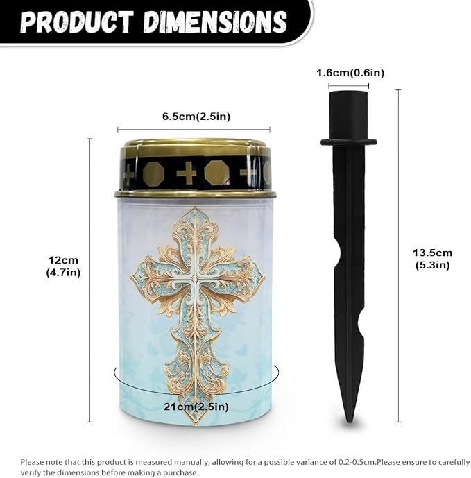 Solar Cross for Cemetery Grave Waterproof Grave Decorations for Cemetery Auto On/Off LED Solar Light for Cemetery Decor Memorial Gifts