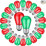 VIHOSE S14 Bulb Colored Outdoor String Light Bulb Replacement Glass Bulb 11 Watt E26 Base Incandescent Colored | Lumora