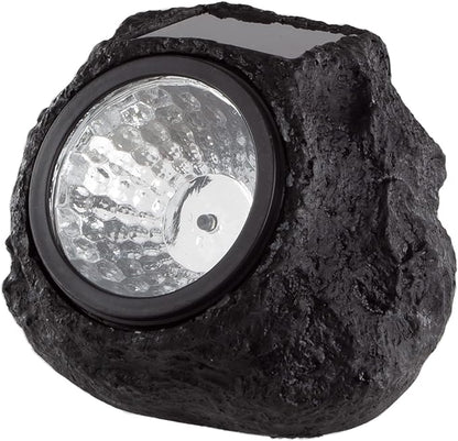 Pure Garden Solar Rock Lights Outdoor - 4-Pack Super Bright Weather Resistant LED Spot Lights - Auto On/Off Solar Rocks for Landscaping