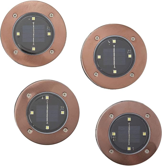 Bell+Howell Disk Lights Solar Weatherproof LED Outdoor, As Seen on TV, 4 Count (Pack of 6) | Lumora
