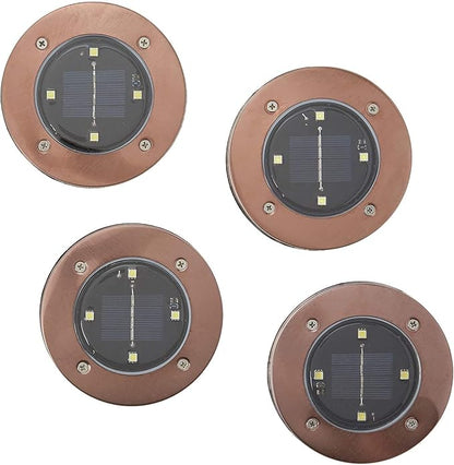Bell+Howell Disk Lights Solar Weatherproof LED Outdoor, As Seen on TV, 4 Count (Pack of 6)