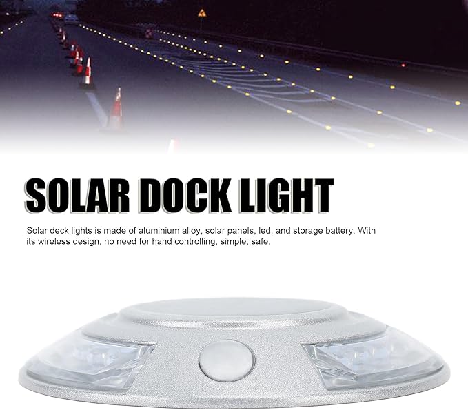 Driveway Dock Light, 800m Visible Distance Silver Solar Dock Light, Pathway Working Time Up to - Outdoor Deck Light | Lumora