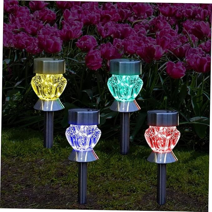 DOITOOL 1set Solar Lawn Lights Led Outdoor Garden Light for Pathway Decor for Courtyards and Patios